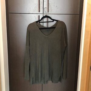 Olive Green V-Neck Sweater